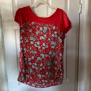 Short sleeve floral top - Anthropologie